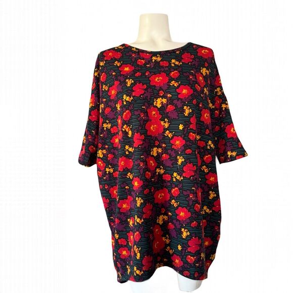 LuLaRoe Women's Floral Tunic - Red and Yellow XL - Picture 1 of 8